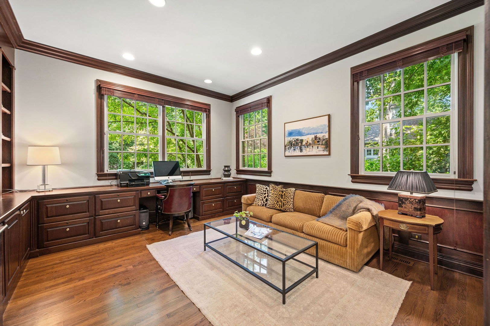 228 Old Green Bay Road Glencoe, IL 60093 - Photo 9 of 40 a living room with furniture and large windows