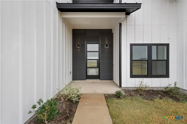a view of a front door of a house