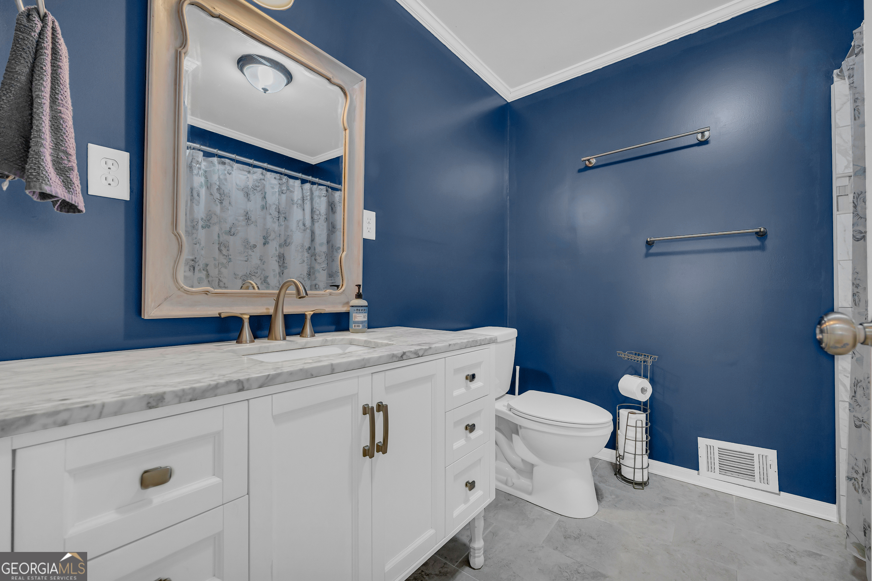 975 Diamond Hill Neese Road Colbert, GA 30628 - Photo 26 of 59 a bathroom with a granite countertop sink mirror vanity and toilet