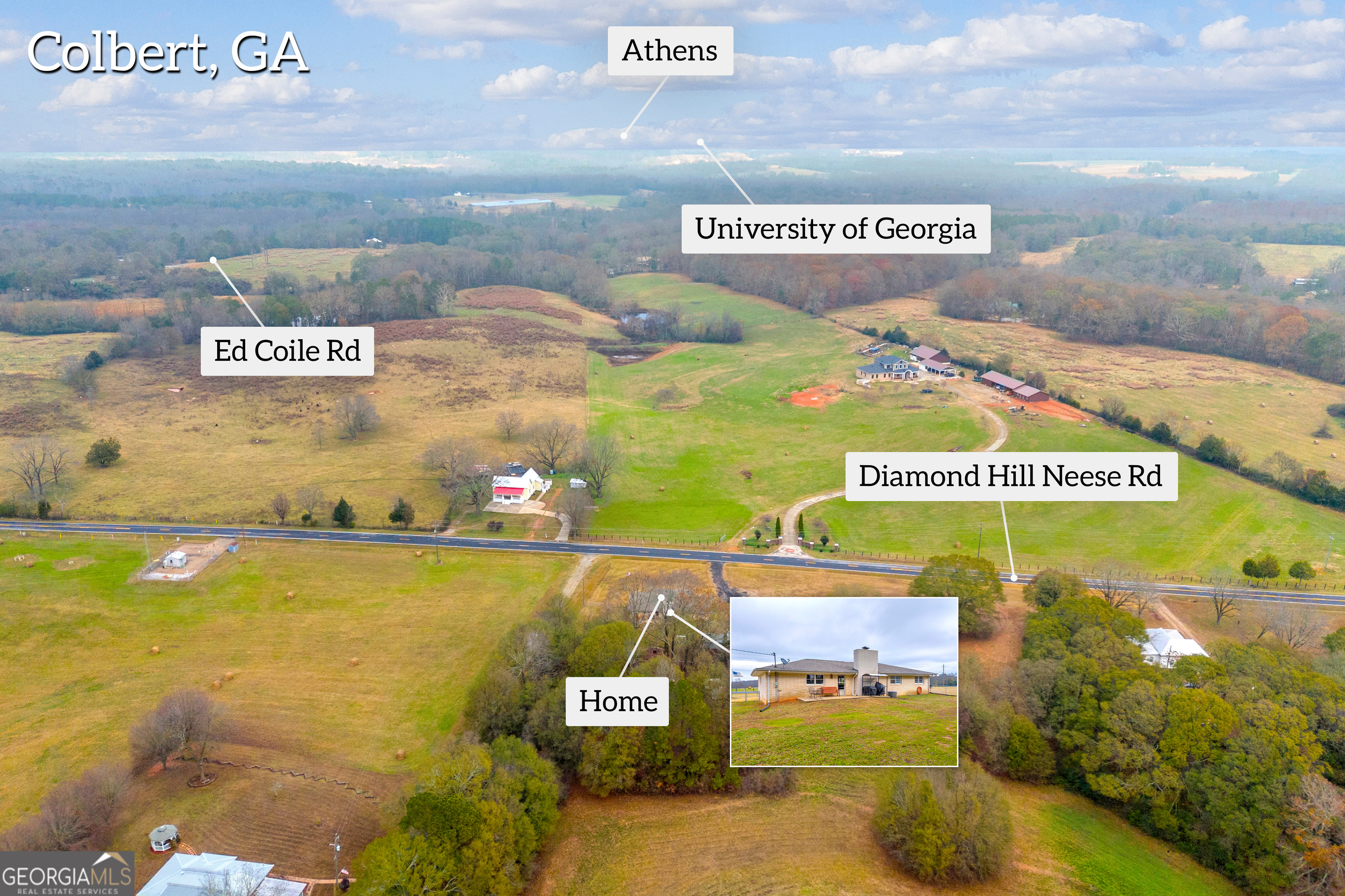 975 Diamond Hill Neese Road Colbert, GA 30628 - Photo 53 of 59 a view of a swimming pool with an outdoor space