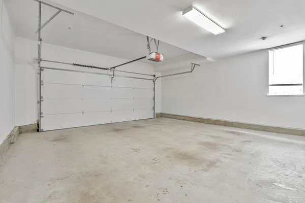 a view of a garage