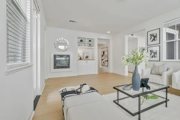 a living room with furniture