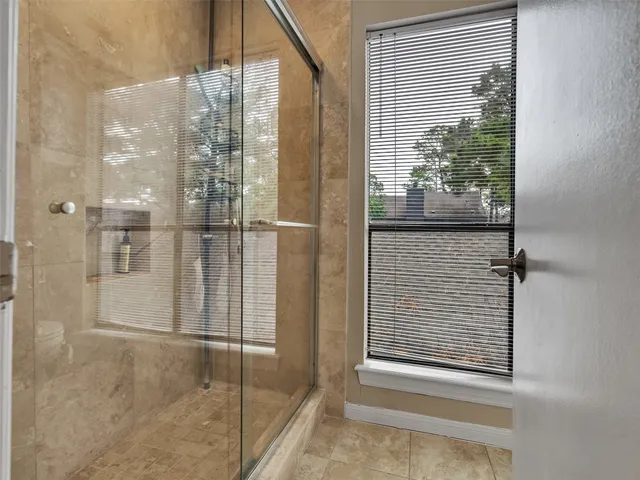 a bathroom with a shower