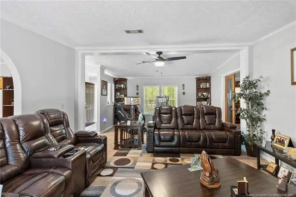 a living room with furniture