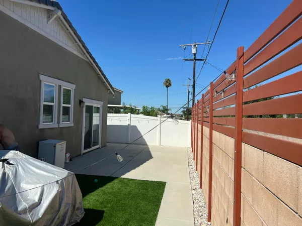 a view of yard from balcony