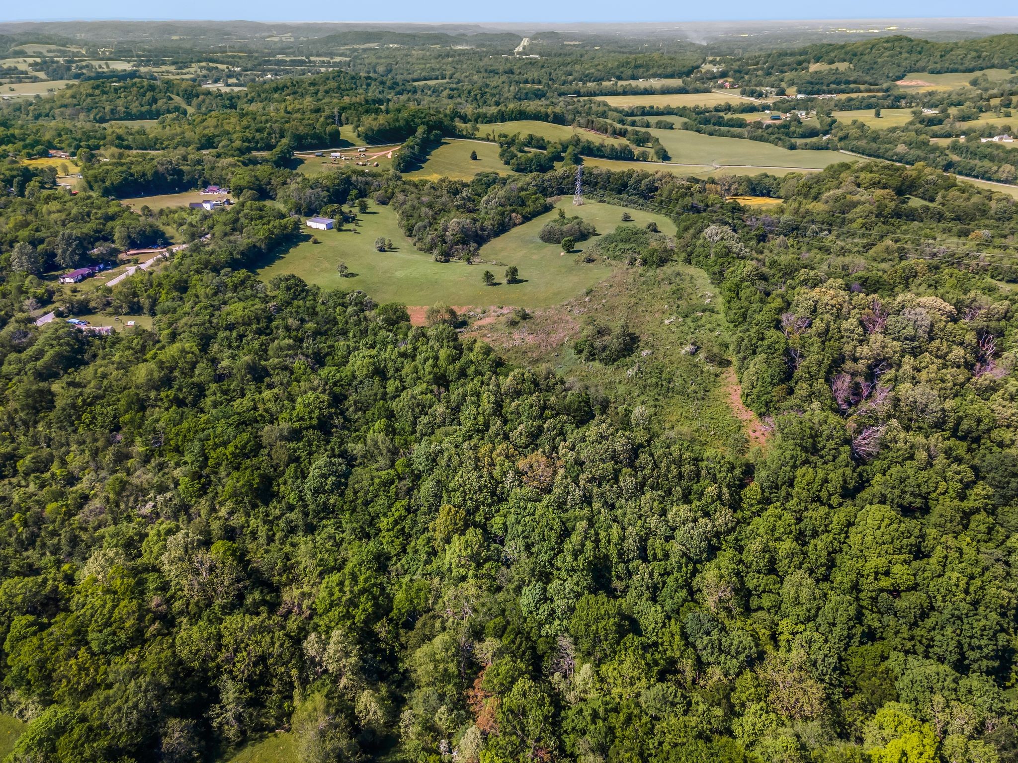 8475 Crawley Hill Road Mount Pleasant, TN 38474 - Photo 8 of 41 an aerial view of residential houses with outdoor space and trees