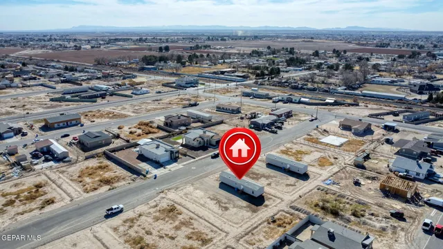 an aerial view of a car parking space