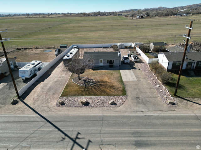 Aerial view of sparsely populated area