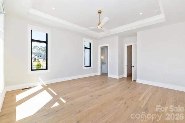 a view of entryway with wooden floor