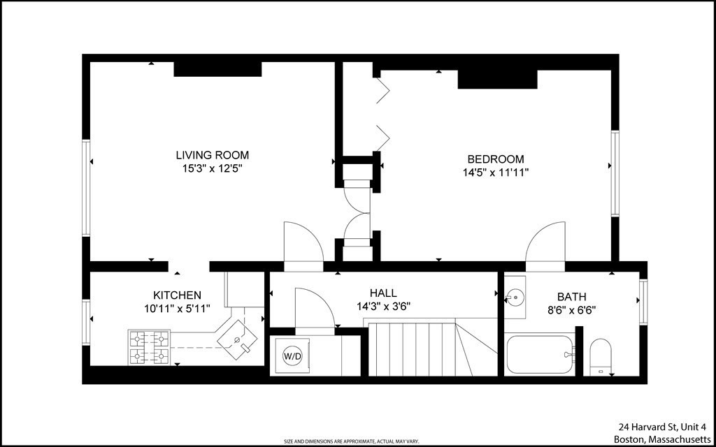 24 Harvard Street, Unit 4 Boston, MA 02129 - Photo 17 of 17 a black and white photo of a building