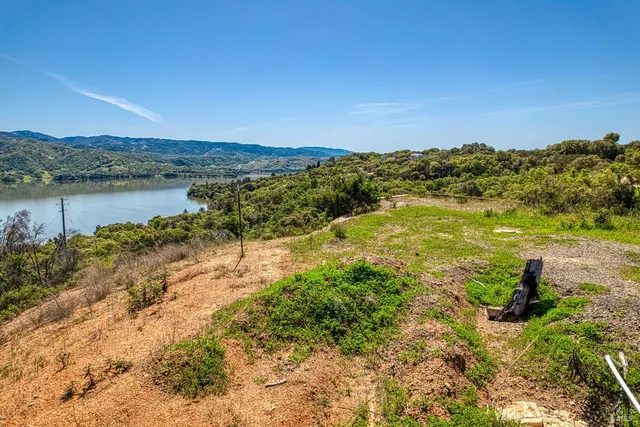 a view of lake with mountain