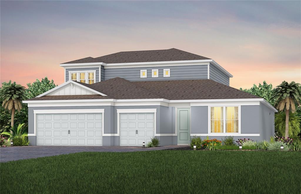 11374 Rising Sun Street Orlando, FL 32829 - Photo 1 of 1 Exterior Design. Artistic rendering for this new construction home. Pictures are for illustrative purposes only. Elevations, colors and options may vary.