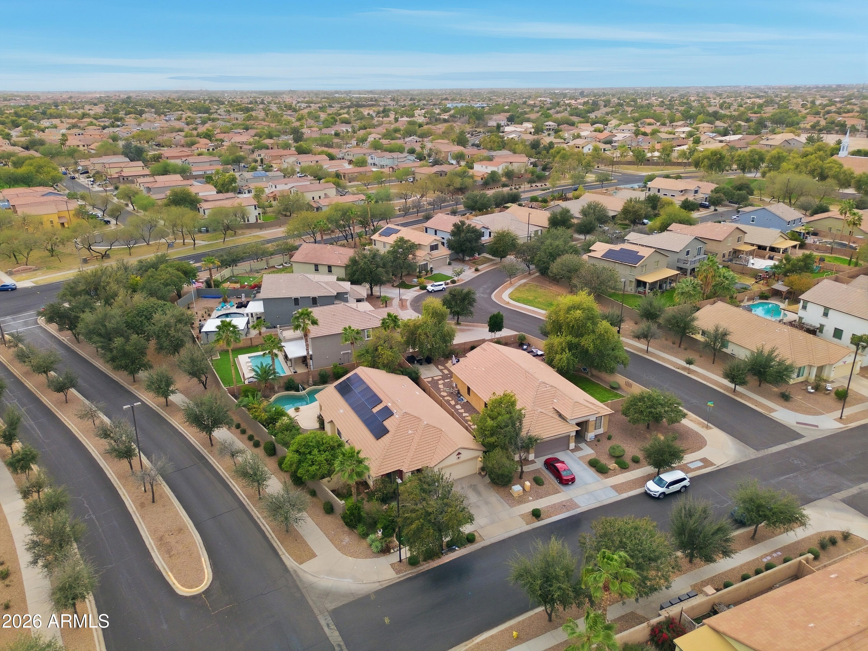 4210 South Splendor Place Gilbert, AZ 85297 - Photo 20 of 38 an aerial view of a city