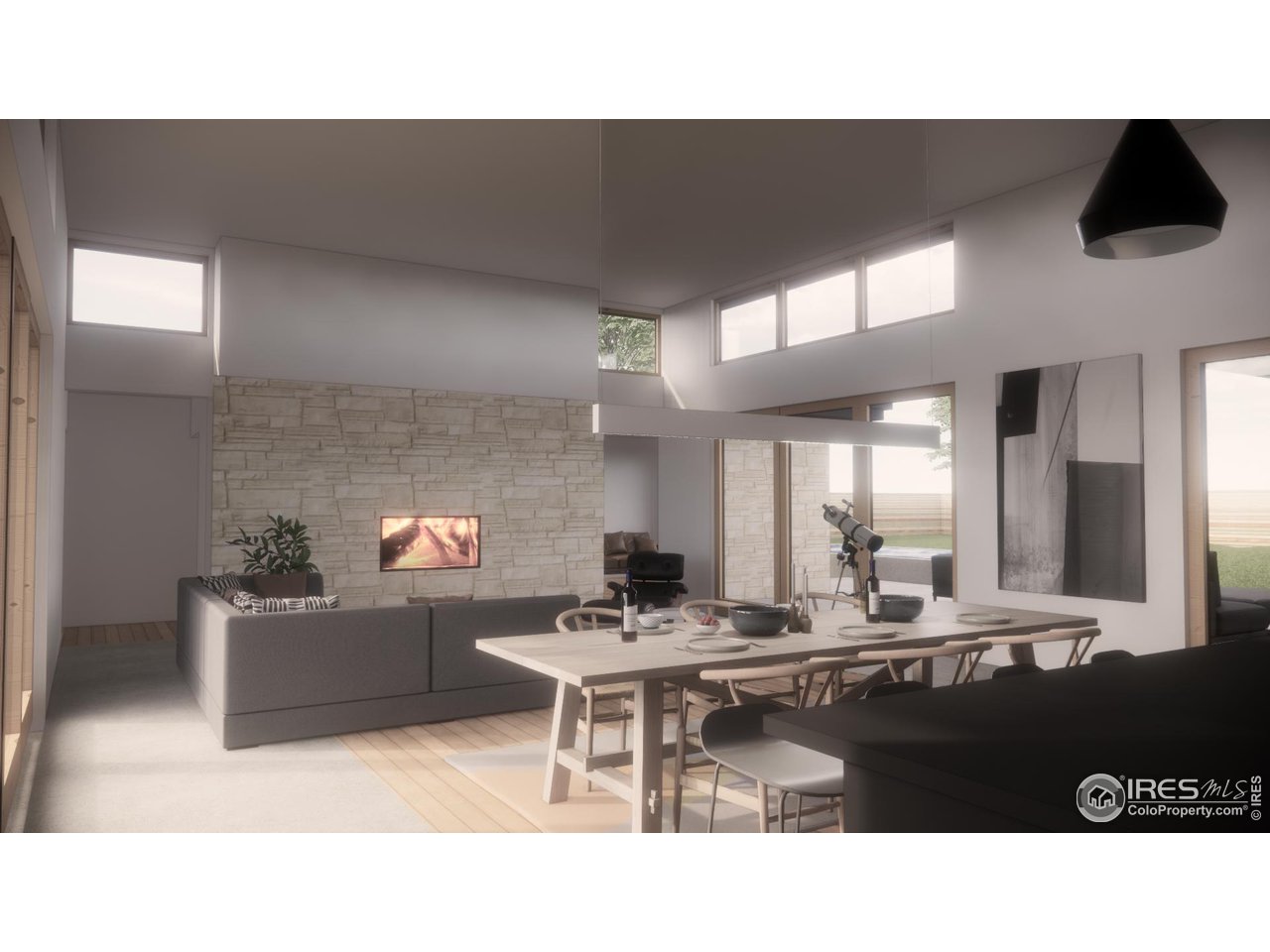 2125 Upland Avenue Boulder, CO 80304 - Photo 12 of 36 a kitchen with a table chairs and a fireplace