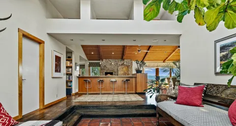 a living room with furniture