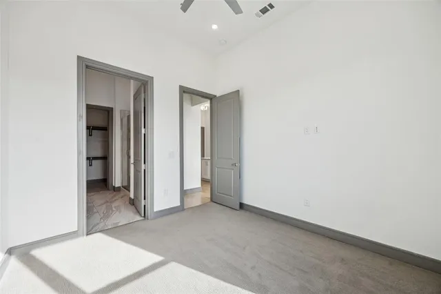 an empty room with closet