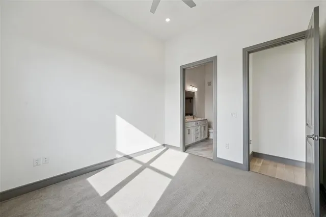 an entryway with a white walls