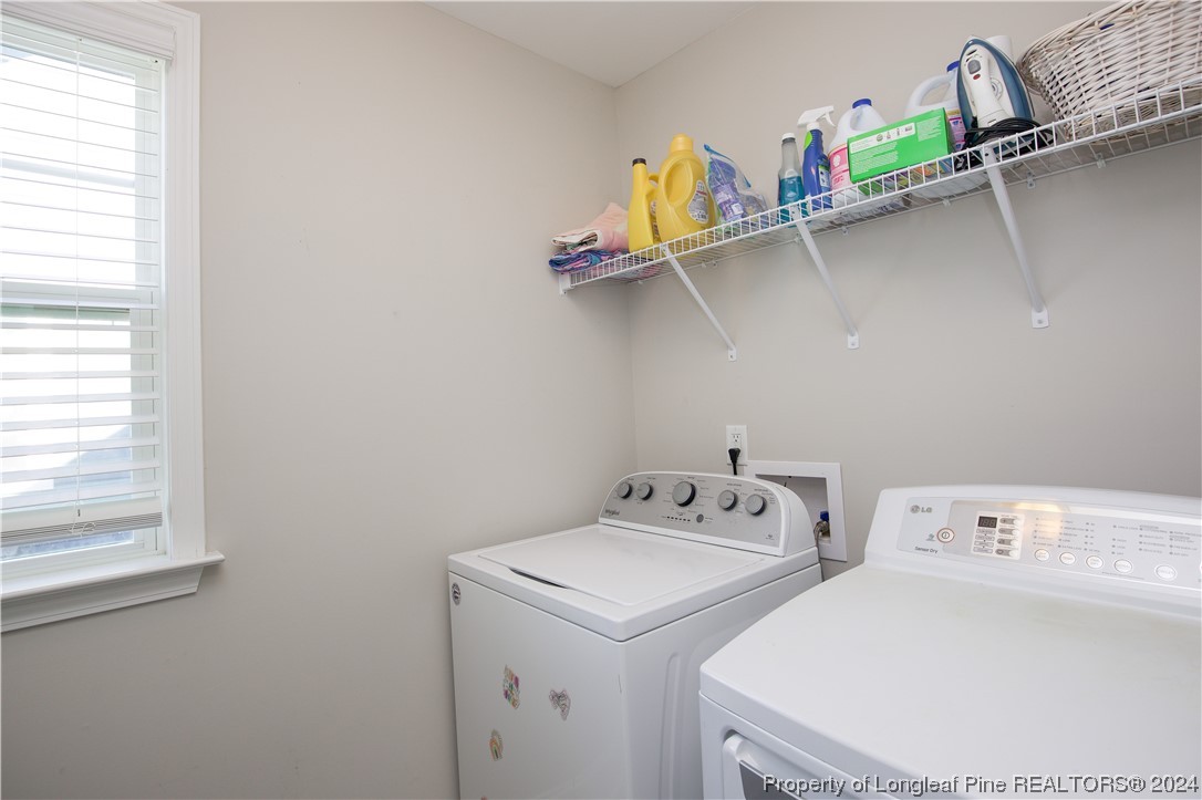 474 Kerr Lake Road Aberdeen, NC 28315 - Photo 25 of 47 a utility room with dryer and washer