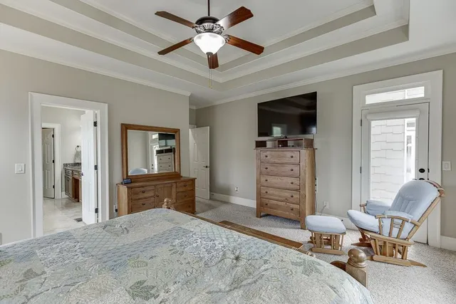 a view of balcony with wooden floor