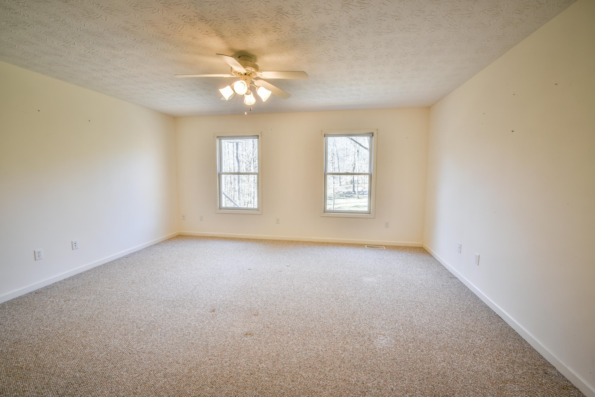 1120 Autumn Breeze Road Newport, TN 37821 - Photo 21 of 38 an empty room with windows and chandelier fan