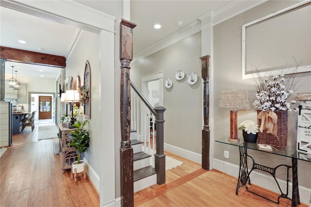 745 Washington Street Clarkesville, GA 30523 - Photo 39 of 54 a view of entryway with livingroom and wooden floor