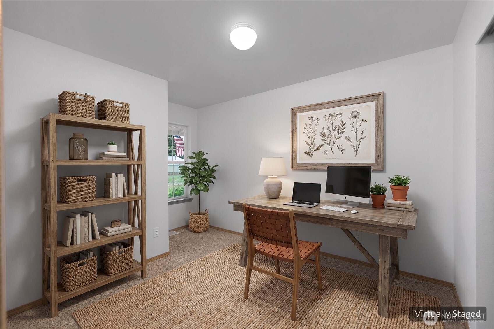 7606 187th Avenue Southwest Rochester, WA 98579 - Photo 19 of 28 a workspace with furniture and bookshelf