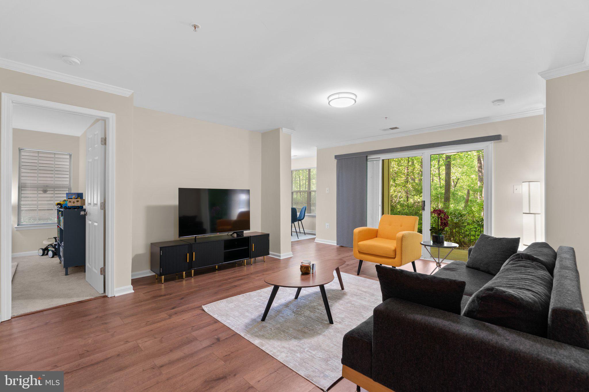 125 Timberbrook Lane, Unit T2 Gaithersburg, MD 20878 - Photo 4 of 30 a living room with furniture and a flat screen tv