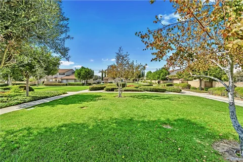 a house with yard and street view