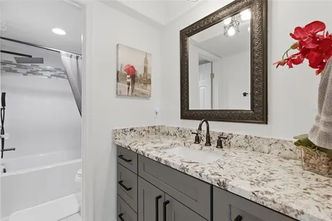 a bathroom with a shower