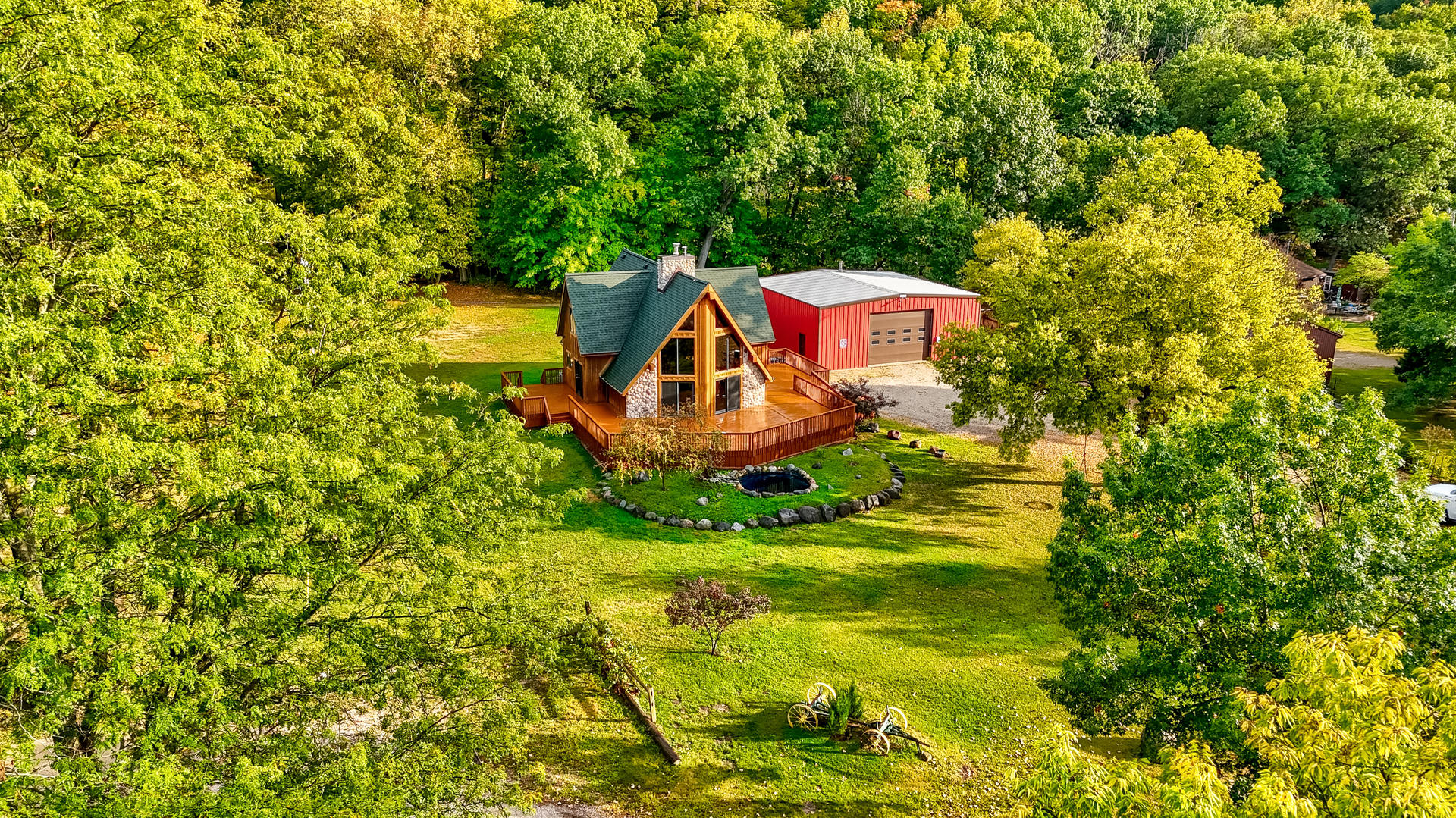 1522 East State Route 71 Ottawa, IL 61350 - Photo 2 of 35 an aerial view of a house with a yard basket ball court and outdoor seating