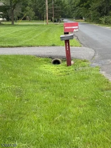 a front view of a house with a yard and trees