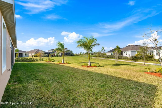 a view of a house with backyard and a tree