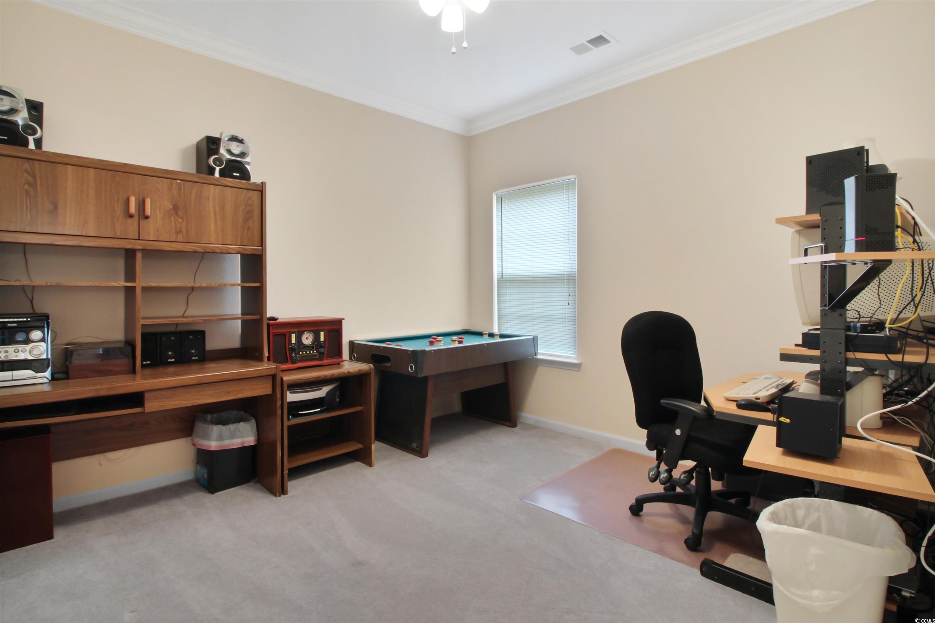 301 Nut Hatch Lane, Unit D Murrells Inlet, SC 29576 - Photo 25 of 40 Office area featuring crown molding and light carpet