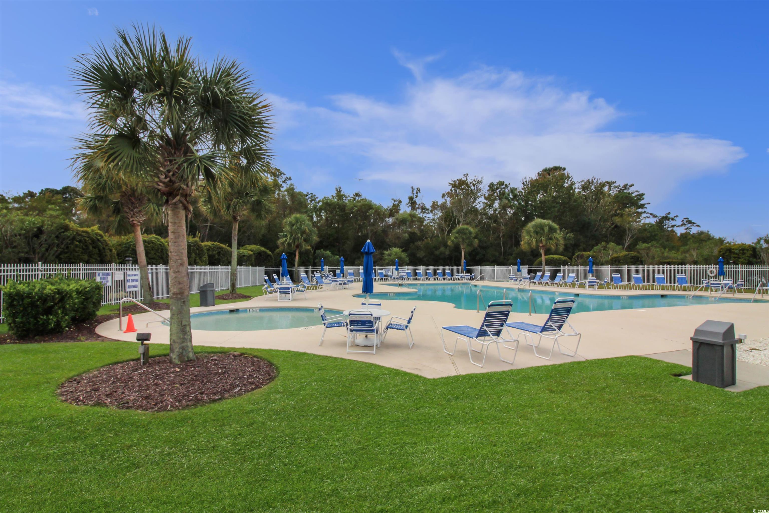 301 Nut Hatch Lane, Unit D Murrells Inlet, SC 29576 - Photo 34 of 40 Community pool with a patio area and view of scattered trees