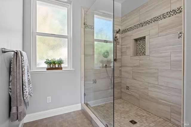 a bathroom with a shower