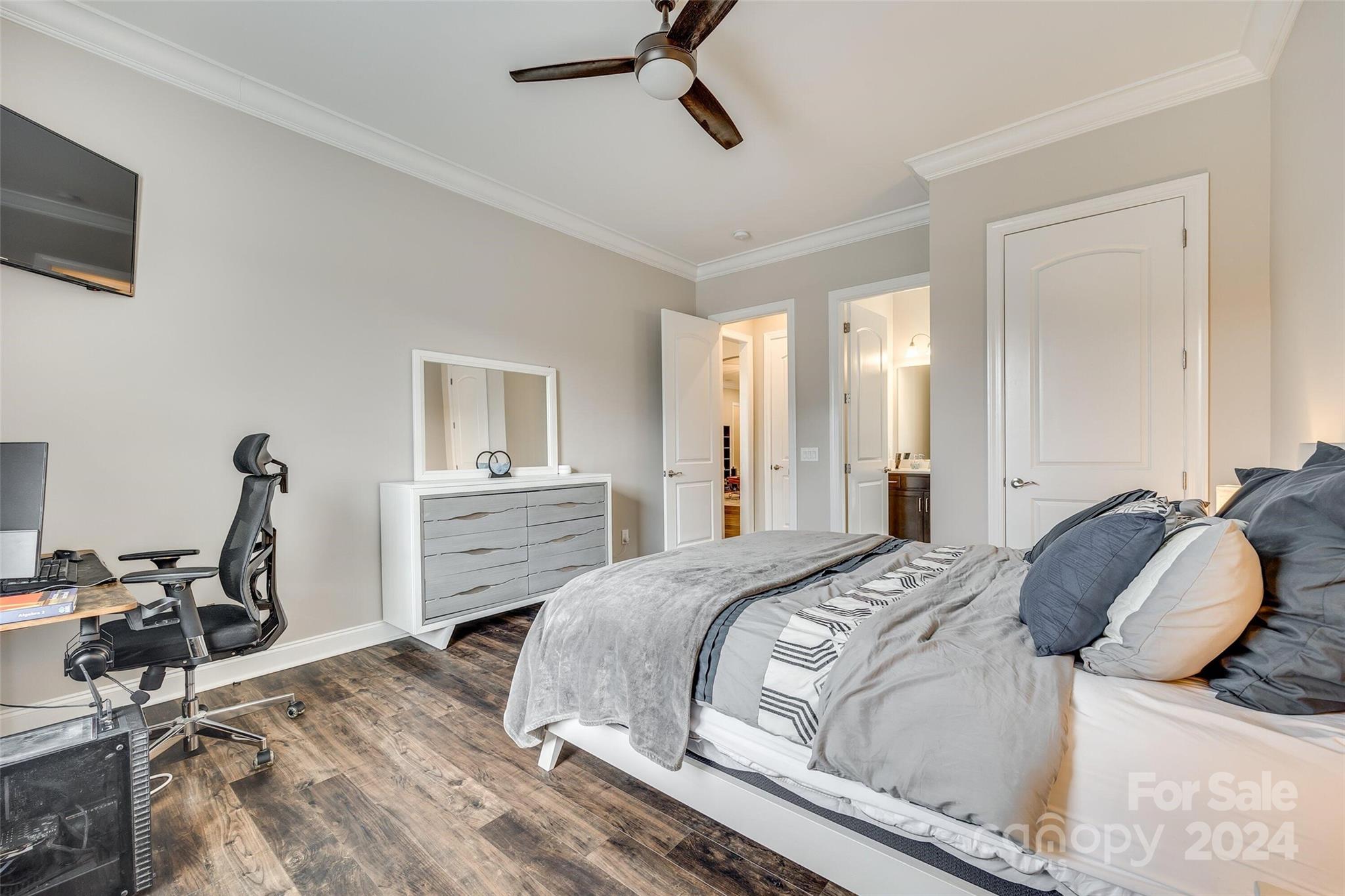 1156 Castle Road Fort Mill, SC 29707 - Photo 30 of 34 a bedroom with a bed and a view of living room