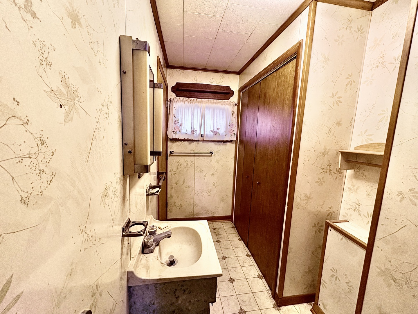 1022 1st Avenue Rochelle, IL 61068 - Photo 15 of 31 a bathroom with a sink and mirror with bathtub