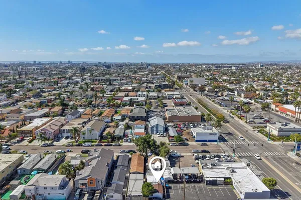 an aerial view of a city
