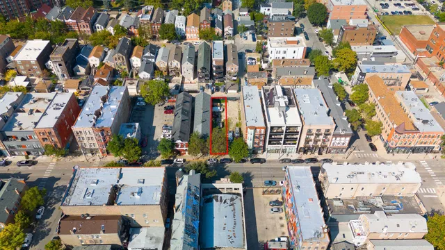 an aerial view of multiple house
