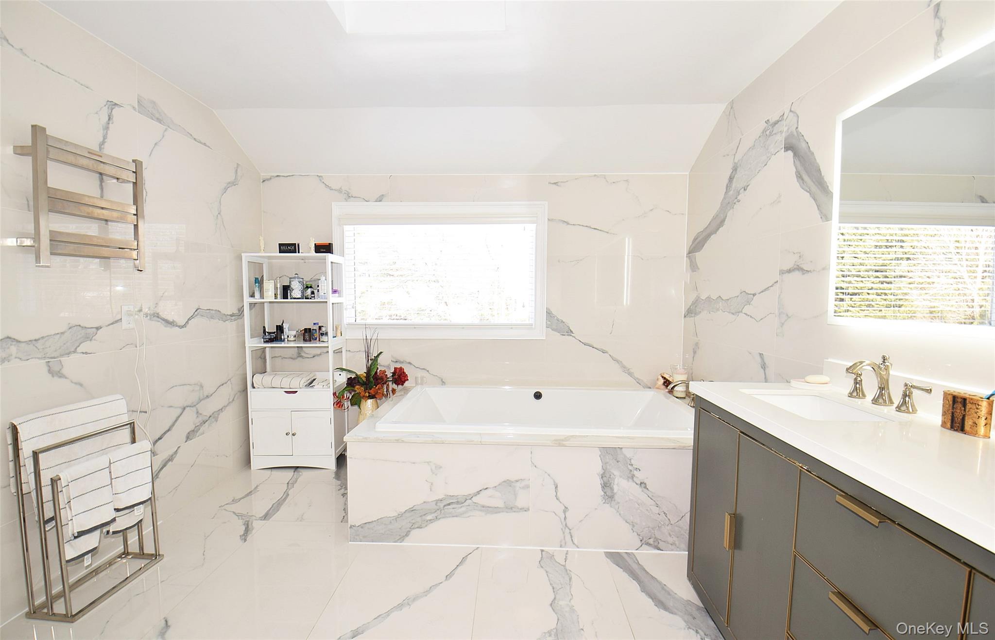 422 Mill River Road Oyster Bay, NY 11771 - Photo 18 of 36 Full Bath w/Radiant Floor, Jacuzzi & Stall Shower