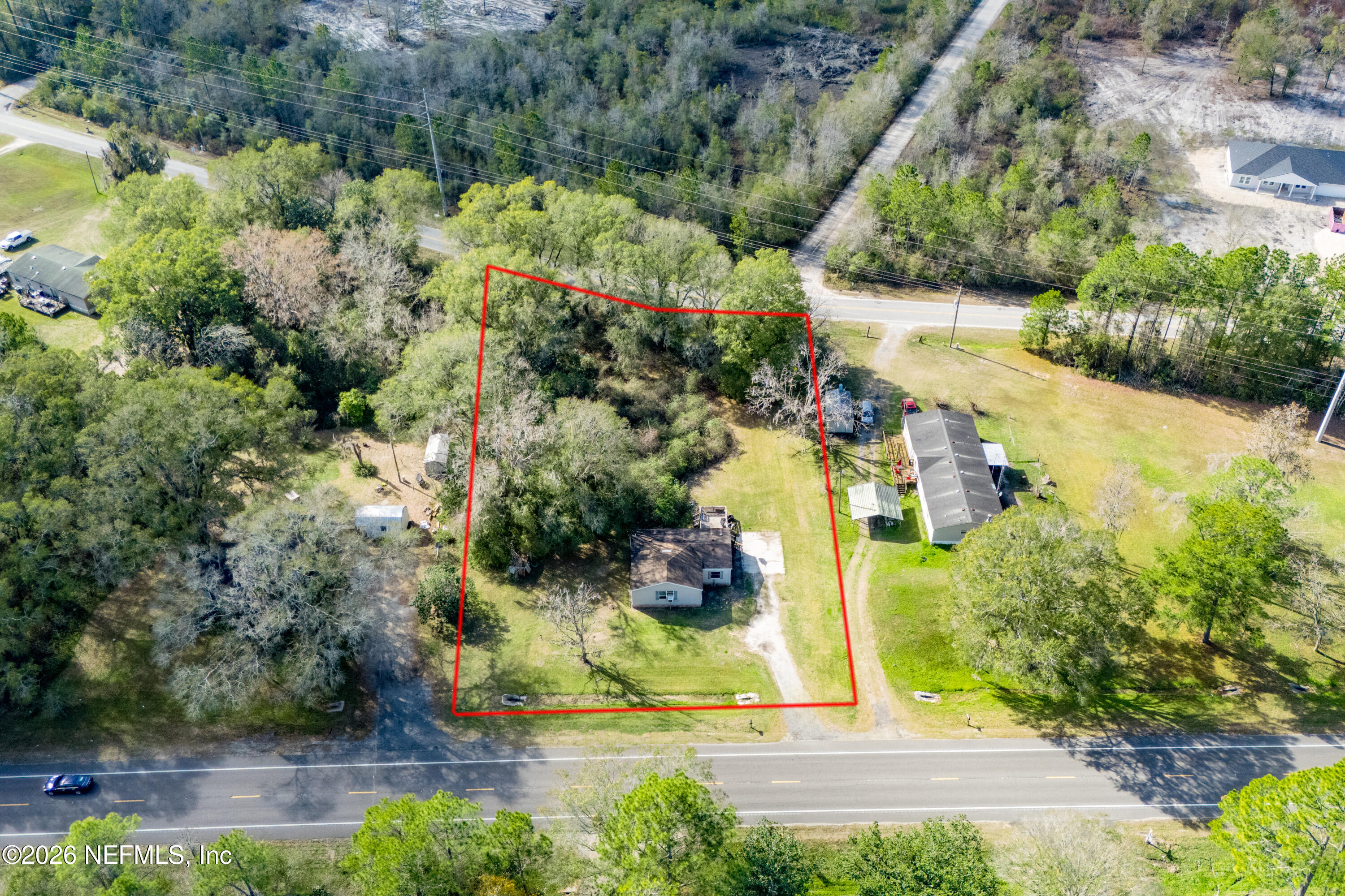 9860 State Rte 100 Starke, FL 32091 - Photo 3 of 24 an aerial view of residential house with outdoor space