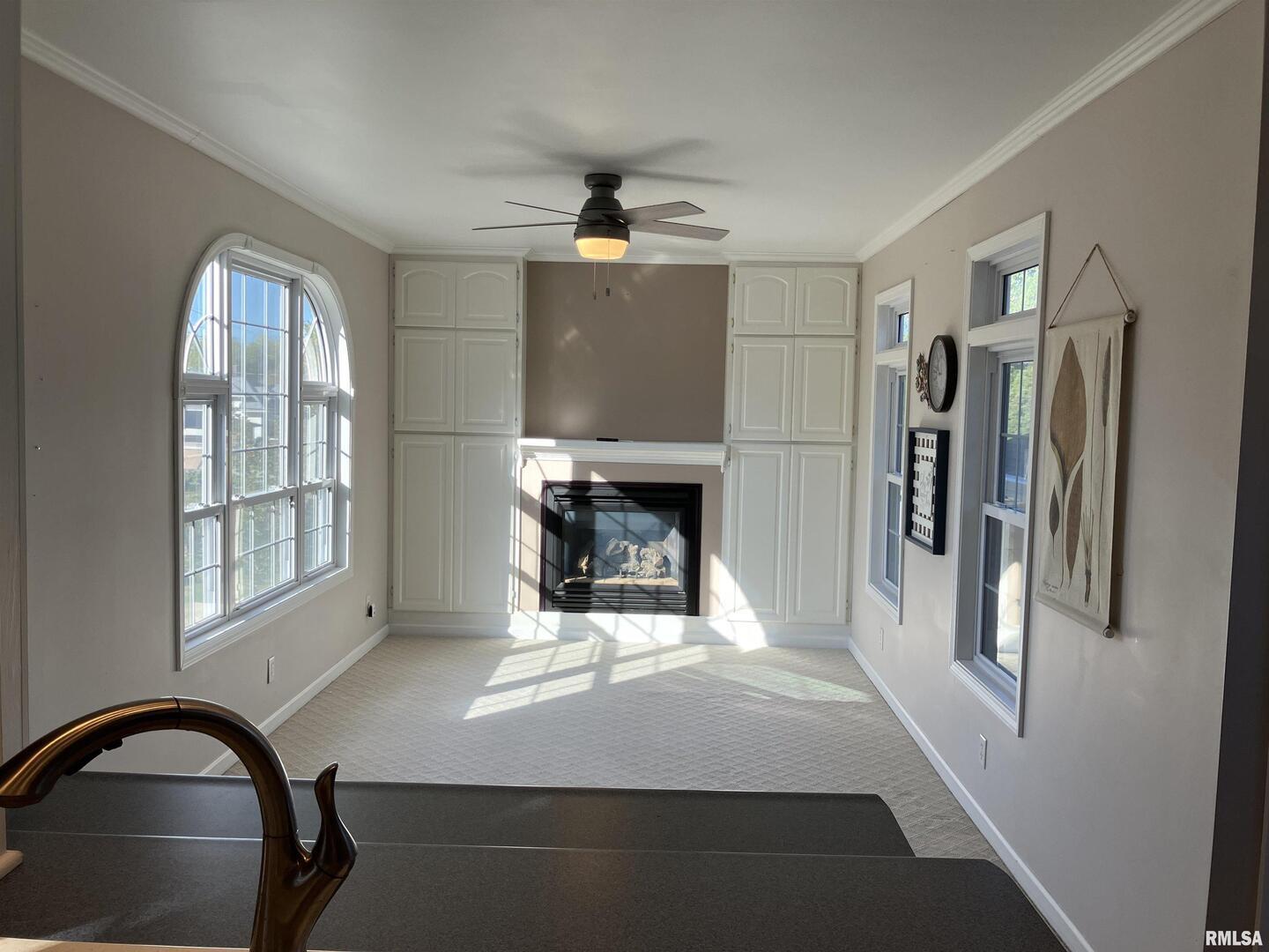 837 Beach Street Kewanee, IL 61443 - Photo 21 of 54 a living room with furniture and a fireplace