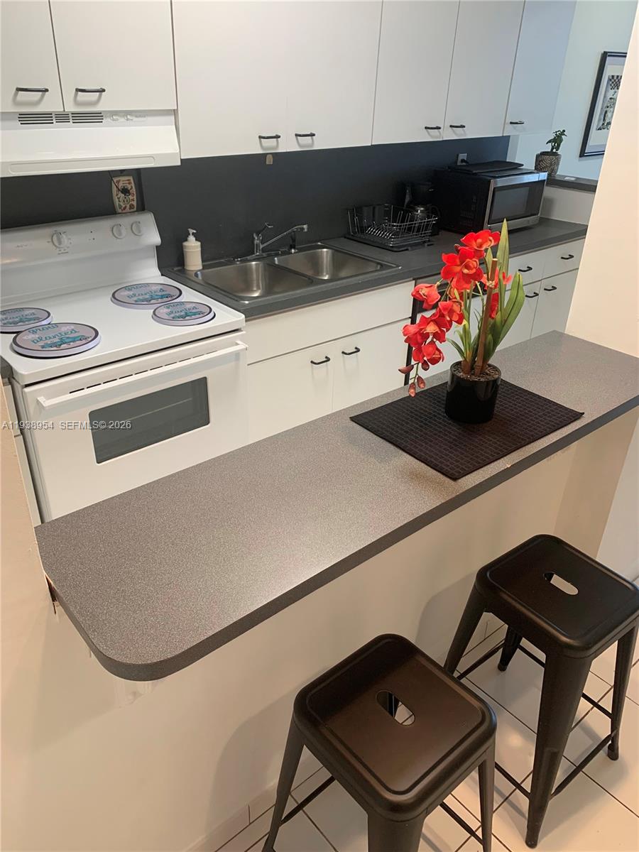 100 Lincoln Road, Unit 805 Miami Beach, FL 33139 - Photo 9 of 53 a kitchen with a sink a stove and a cabinets