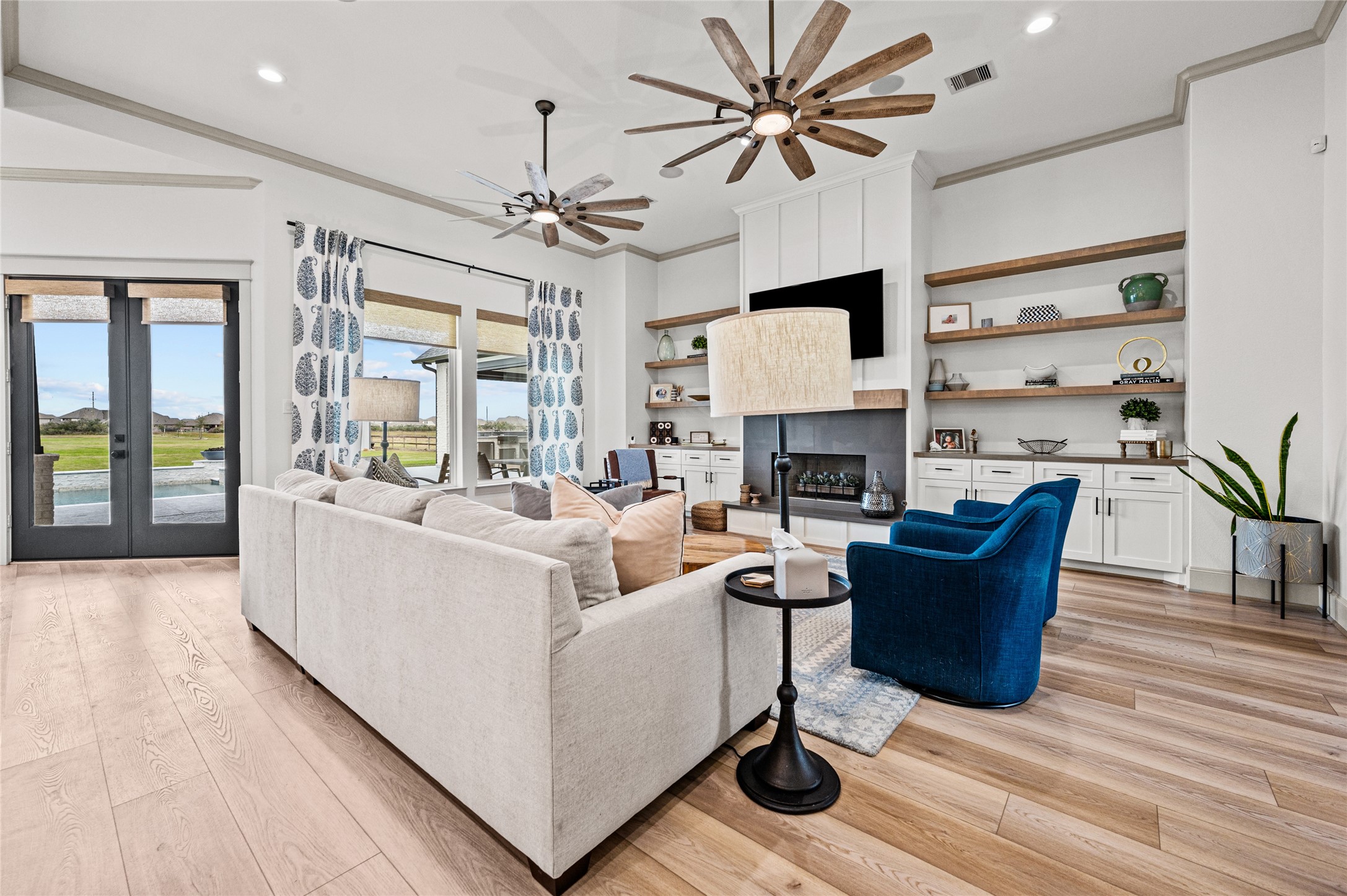 14923 Old Irish Farm Road Baytown, TX 77523 - Photo 48 of 50 Open Floor plan, gas fire place, duo ceiling fans and luxury vinyl plank floors