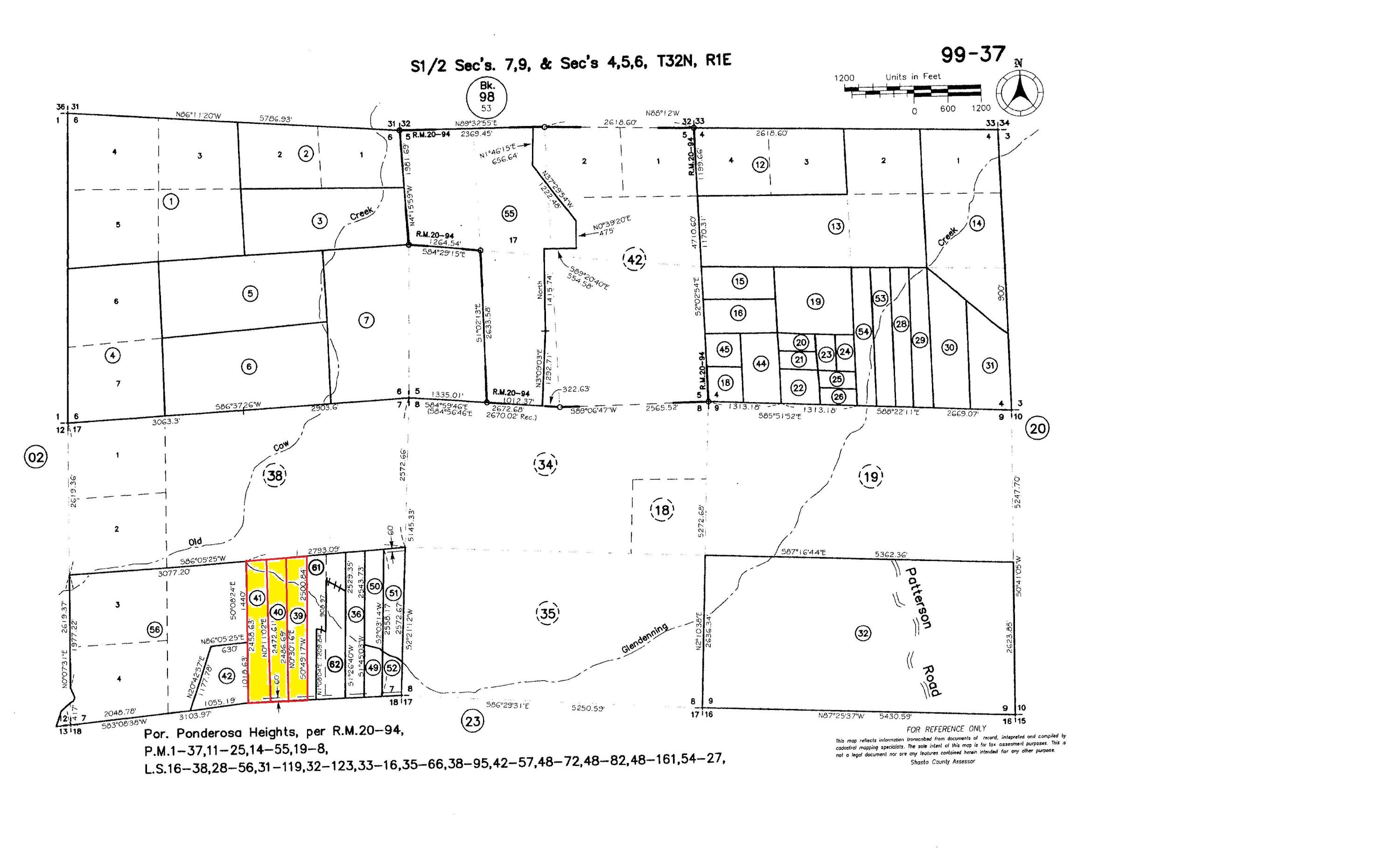 58-acres Burnt Blf Road Whitmore, CA 96096 - Photo 40 of 54 Assessors Map