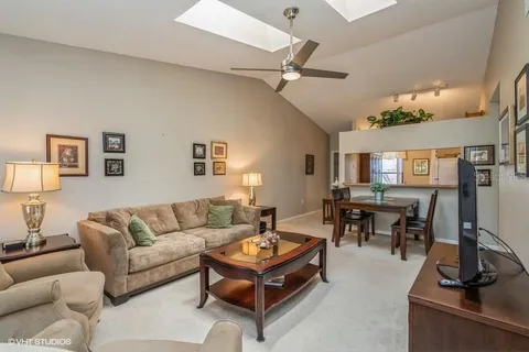 a living room with furniture