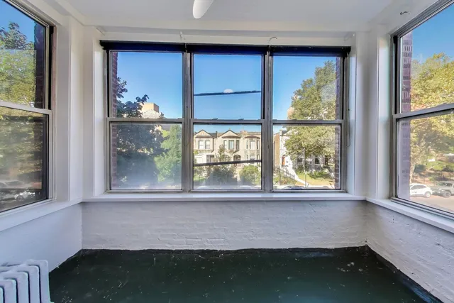 a view of a window in a room