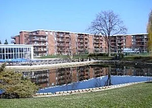 a view of a large building