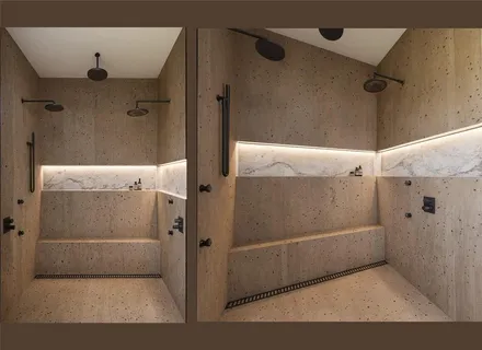 a bathroom with a shower