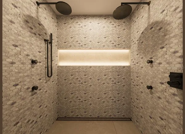 a bathroom with a shower
